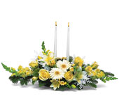 Two White Taper Centerpiece in Ellicott City MD, Wessel's Florist & Weddings