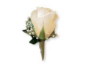 White Ice Rose Boutonniere in Ellicott City MD, Wessel's Florist & Weddings