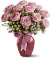 A Dozen Pink Roses and Lace in Ellicott City MD Wessel's Florist & Weddings